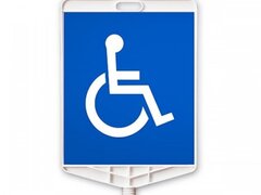 Semn dreptunghiular din plastic pentru parcare cu handicap